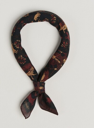 Drake's Moghul Wool/Silk Bandana Green
