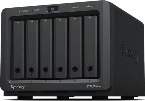 Synology DS620slim NAS-server 6-Bay 2.0 GHz Dual-Core med RAID-støtte Synology DS620slim NAS-server 6-Bay 2.0 GHz Dual-Core med RAID-støtte