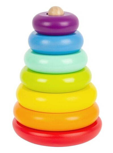 Small Foot Wooden Stacking Tower Rainbow 7dlg. Small Foot Wooden Stacking Tower Rainbow 7dlg.