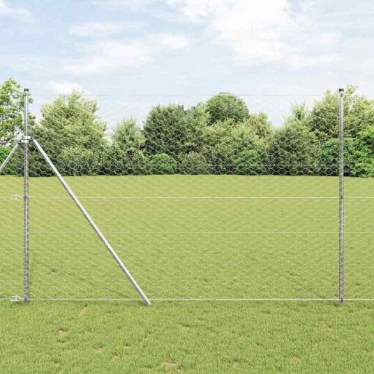 Gjerde med innlegg. sølv 1.6 x 50 m PVC belagt stål