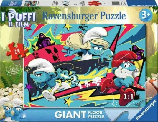 Ravensburger Gulvpuslespill 24 brikker Smurfene
