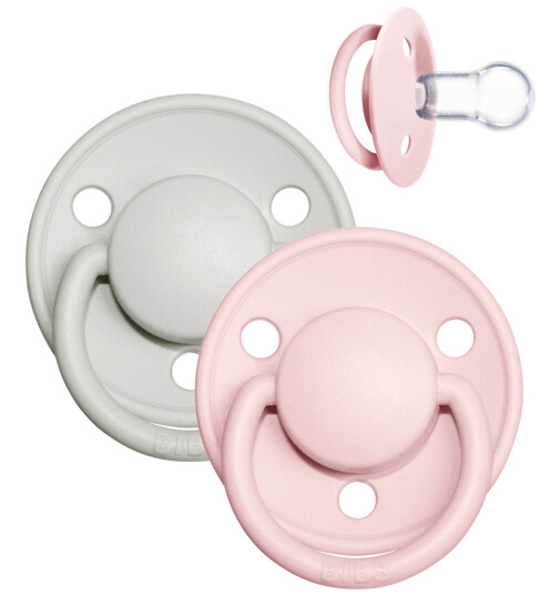 Bibs De Lux Smokker Onesize 2 pack Rund Haze/Blossom OneSize Smokk Grå Rosa