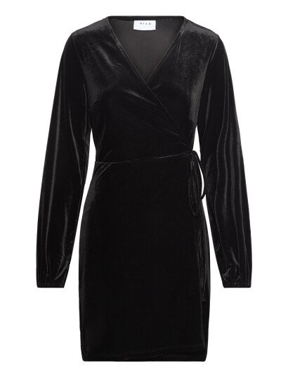 Vila | Vikatja L/S Short Velvet Wrap Dress/Ka | XS