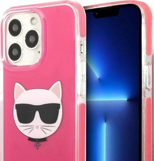 Karl Lagerfeld-Deksel Til Iphone 13 Pro Klhcp13ltpecpi Fuchsia Hardt Deksel Ikonisk Choupette-Hode