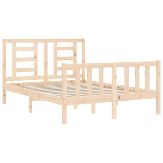 vidaXL Sengeramme med hodegavl 140x190 cm heltre