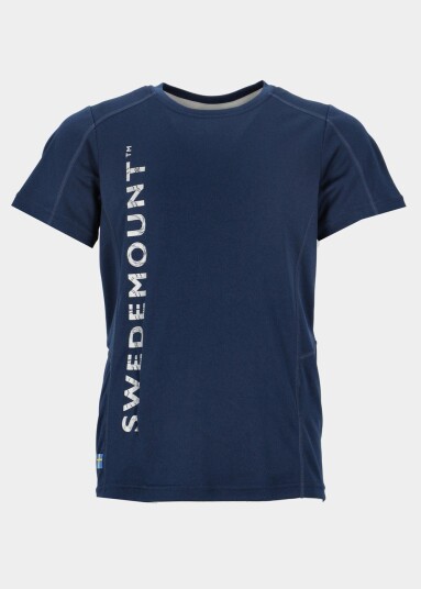 Swedemount Training Logo Tee B Jr Navy Melange/Reflective 130 T-Shirts