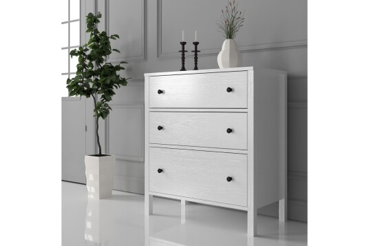 Elspet Kommode 77 cm Brun/Hvit
