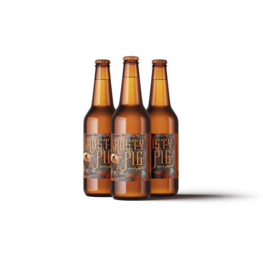 Rusty Pig Hoppy Amber Etikett 60 stk Passer til boks og flaske, 110 x 80 mm