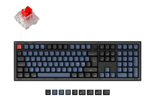 Keychron V6 QMK/VIA Knob - K Pro Red - Gamingtastatur - Nordisk - Svart