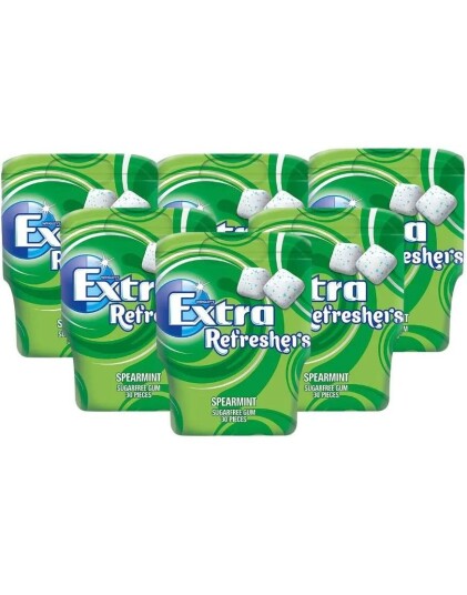 6 stk Extra Refreshers Spearmint Tyggegummi  67g   Hel Eske
