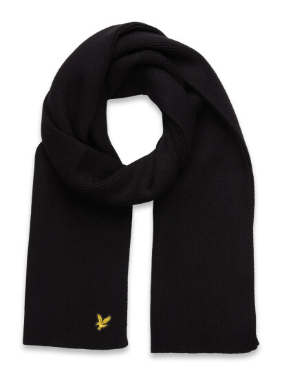 Lyle & Scott Plain Scarf - Black - ONE SIZE Lyle & Scott Plain Scarf - Black - ONE SIZE