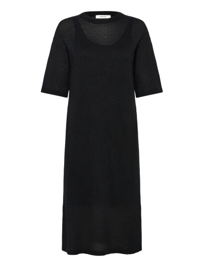 Selected Slfshirley 2/4 Knit Dress   Black   XS