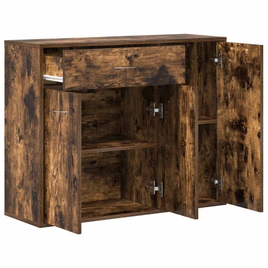 vidaXL Skjenk røkt eik 88x30x70 cm konstruert tre