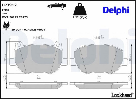 Bremseklosser DELPHI LP3912