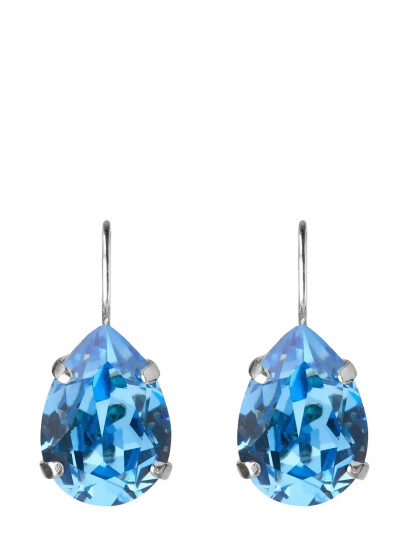 Caroline Svedbom Mini Drop Clasp Earrings Rhodium   Blue   ONE SIZE