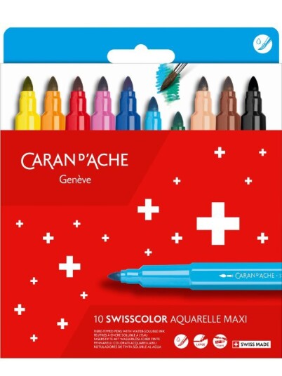 Caran D'Ache Swisscolor Maxi tusjer 10 vannfarger