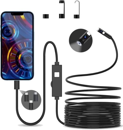 NÖRDIC Inspeksjonskamera For Mobil 1080P HD, 8 LED-Lys, IP67