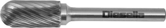 Diesella Fresespiss HM Ø10x20 mm form C (Single cut) med Ø6 mm skaft