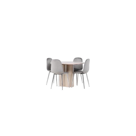 Venture Home Spisegruppe Venture Home Olivia Ø110 cm med 4 stk Eva Stoler GR23800