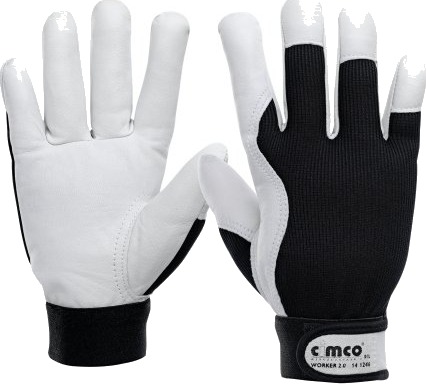 Cimco 141245 Verkstedhansker Sort Hvit L Voksen Unisex 2 Stykker