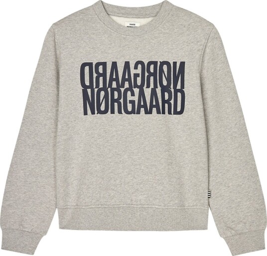 Mads Nørgaard Collegegenser - Mid Grey Melange - Mads Nørgaard - 10 år (140) - Collegegenser Grå Svart