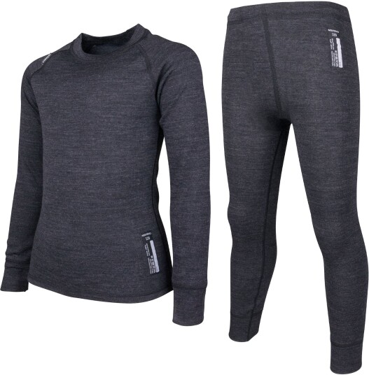 Lindberg Juniors' Merino Set 120, Black Melange Lindberg Juniors' Merino Set 120, Black Melange