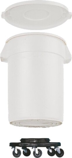 Affaldsspand Rubbermaid Brute Hvid Plast 76 L Med Hjul Og Låg
