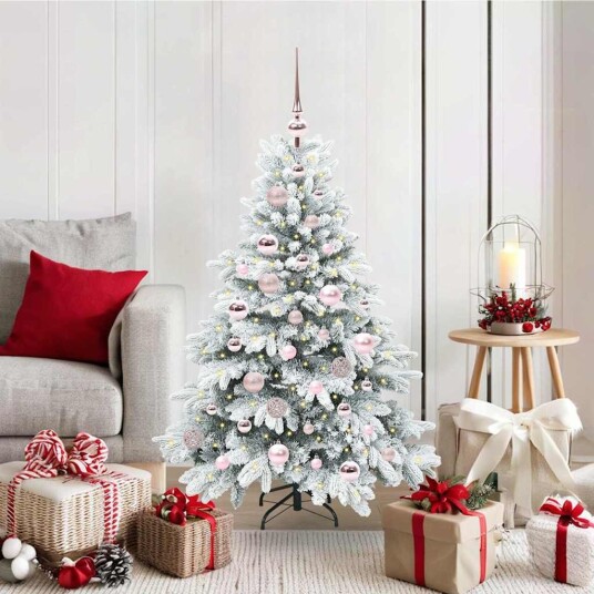 Kunstig juletre med 150 LED med stativ grønn 120 cm PE og PVC