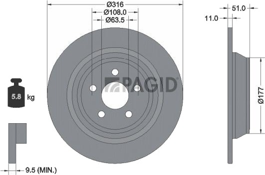 PAGID 55919NC Bremseskive