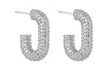 BY JOLIMA U Rock Crystal Earrings Steel One size