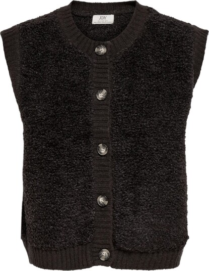 JDY Jdyeira Life S/L On Button Vest Knt Noos CHOCOLATE TORTE L