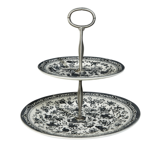 Burleigh Black Regal Peacock etasjefat 2 etg 17,5 cm & 25