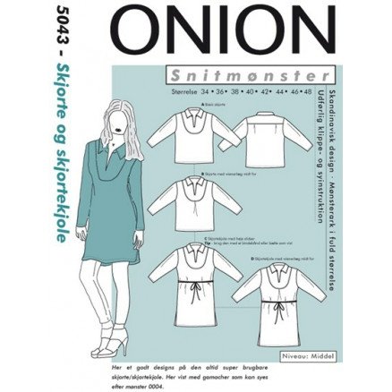 ONION Mønstermal 5043 Skjorte og skjortekjole str 34 48