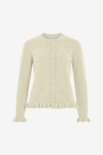 Vila Kardigan viJacia O neck L/S Frill Knit Cardi Brun Vila Kardigan viJacia O neck L/S Frill Knit Cardi Brun