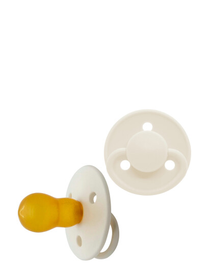 Mininor Round Pacifier Latex 6M Grey - White - 6 M