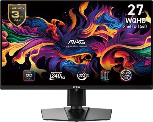 MSI MAG 271QPXDE QD-OLED Gaming Skjerm 27" WQHD 240Hz Sort MSI MAG 271QPXDE QD-OLED Gaming Skjerm 27" WQHD 240Hz Sort