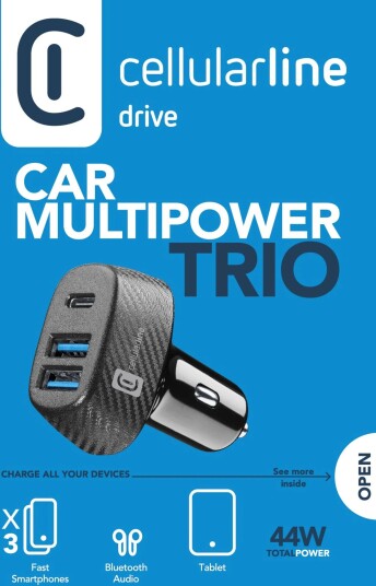 CellularLine 44W Multipower Trio Billader USB-A og USB-C