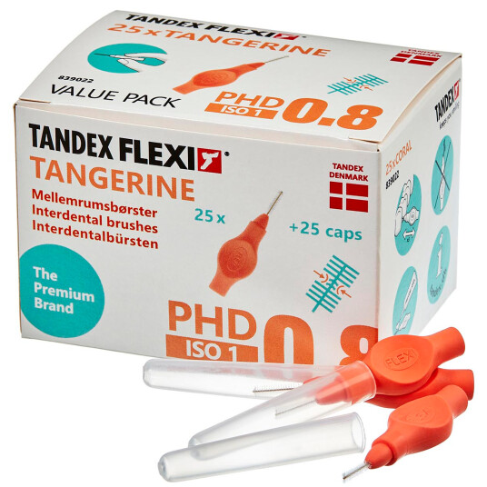 Tandex Flexi 25 stk. Spaltebørster ISO 1 TANGERINE