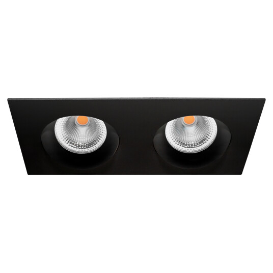 Norlux Tigrus Square Double 360° justerbare lavtbyggende downlight 2x8W 1800-3000K Dim2Warm IP44 - Svart