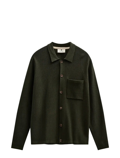 Anerkjendt Aksvend Needle Rib Knit Cardigan - Green - XL