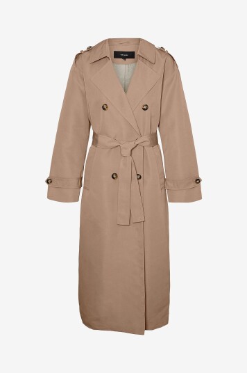 Vero Moda Curve Trenchcoat vmcChloe Long Trenchcoat GA Curve Brun