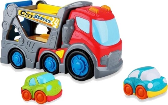 Kiddy Go 30cm Biltransportbil m/ lys lyd og 2 lekebiler