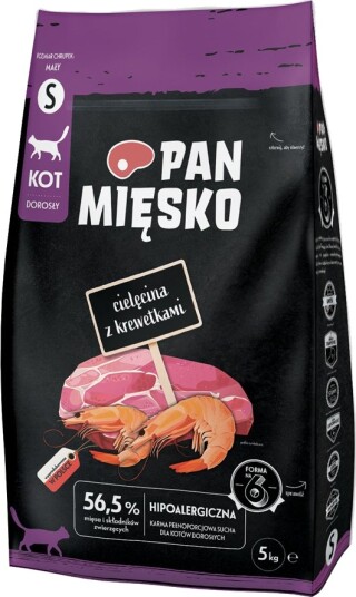Pan Mięsko Tørrfôr Cat Kalv Med Reker Small 2 X 5 kg