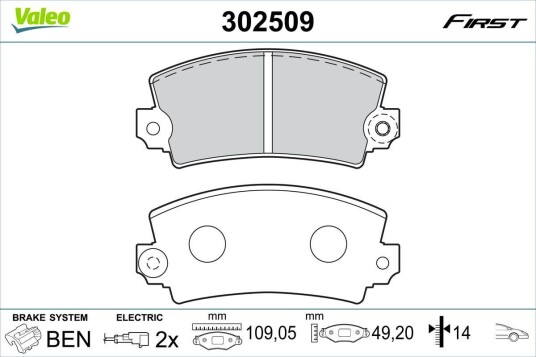 Bremseklosser VALEO 302509