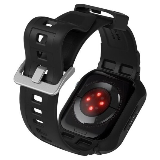 Spigen Apple Watch Rugged Armor Pro 44/45mm stropp - Svart Spigen Apple Watch Rugged Armor Pro 44/45mm stropp - Svart