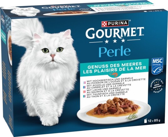 Gourmet Våtfôr Perle Blandet Utvalg Nytelse Fra Havet 4 Varianter 12 X 85 G