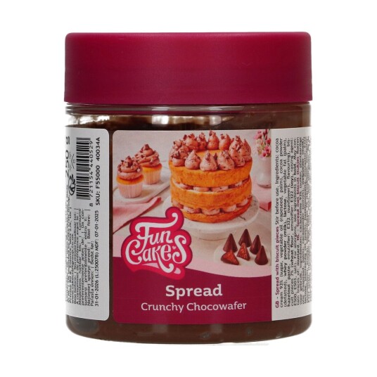 Funcakes Spreads  Sjokoladekrem Crunchy Chocowafer 250g 