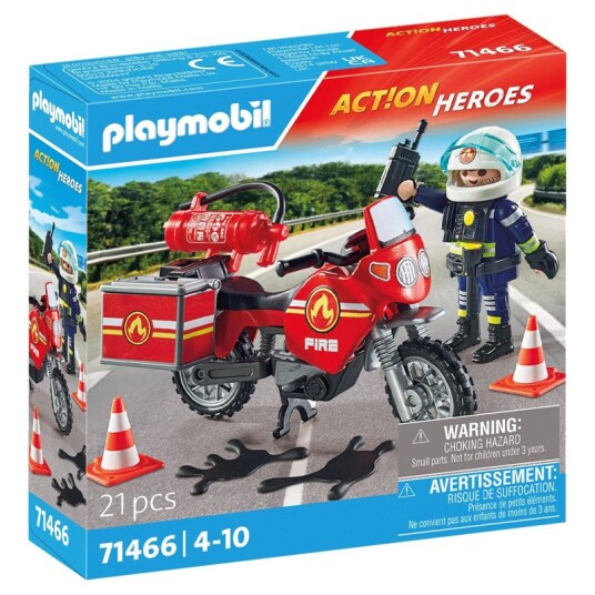 Playmobil Action - Fire Motorcycle & Oil Spill Incident