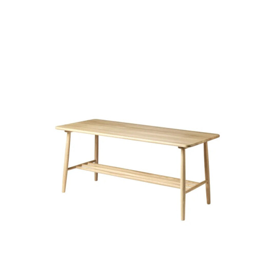 FDB Møbler D20 Sofabord m. rundstokker, 120x55, Oljet Eik