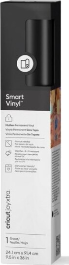 Cricut Joy Xtra Smart Vinyl   Håndverksmateriale   24.1 X 91.4 Cm   Svart   Permanent   Vinyl
